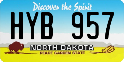 ND license plate HYB957