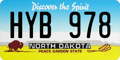 ND license plate HYB978
