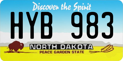 ND license plate HYB983