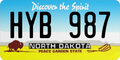 ND license plate HYB987