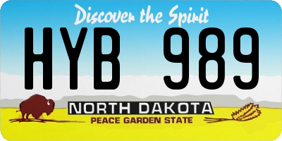 ND license plate HYB989