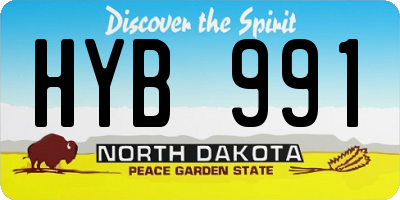 ND license plate HYB991