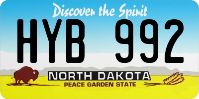 ND license plate HYB992