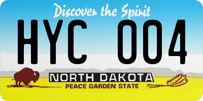 ND license plate HYC004