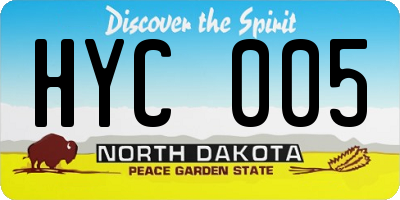 ND license plate HYC005