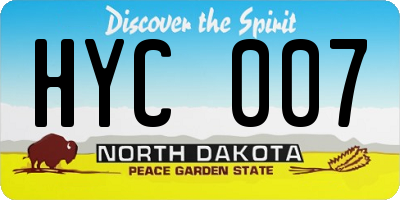 ND license plate HYC007