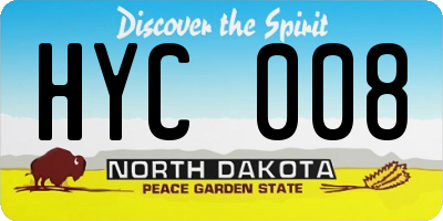 ND license plate HYC008