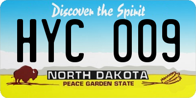 ND license plate HYC009