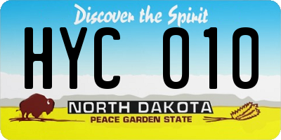 ND license plate HYC010