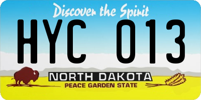 ND license plate HYC013