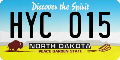 ND license plate HYC015
