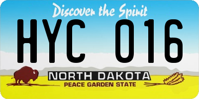 ND license plate HYC016