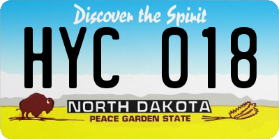 ND license plate HYC018