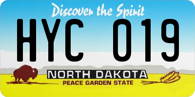 ND license plate HYC019