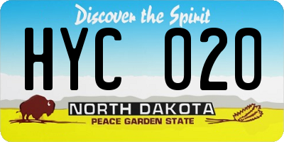 ND license plate HYC020