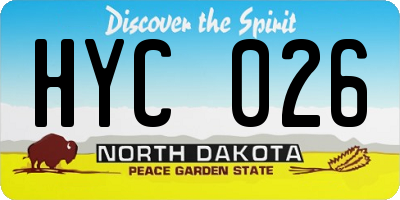 ND license plate HYC026
