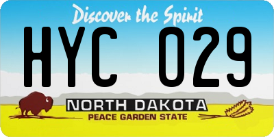 ND license plate HYC029
