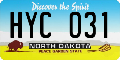 ND license plate HYC031