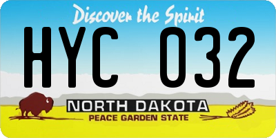 ND license plate HYC032
