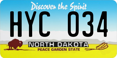 ND license plate HYC034