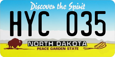 ND license plate HYC035