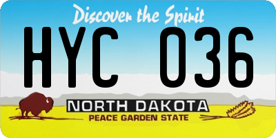 ND license plate HYC036
