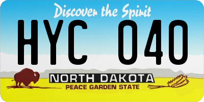 ND license plate HYC040