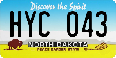 ND license plate HYC043