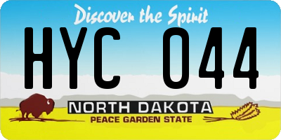 ND license plate HYC044