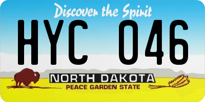 ND license plate HYC046