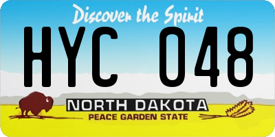 ND license plate HYC048