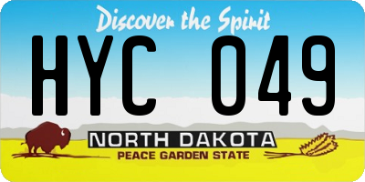 ND license plate HYC049