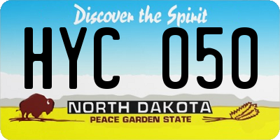 ND license plate HYC050