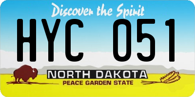 ND license plate HYC051