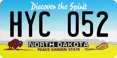 ND license plate HYC052