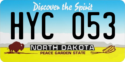 ND license plate HYC053