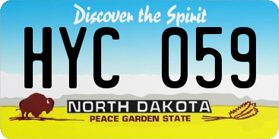 ND license plate HYC059