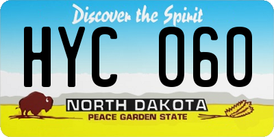 ND license plate HYC060