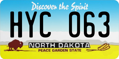 ND license plate HYC063