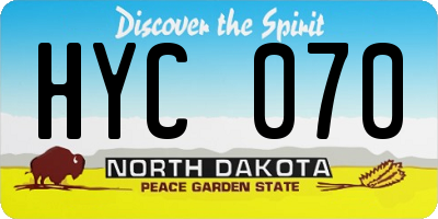 ND license plate HYC070