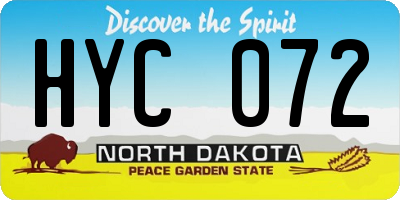 ND license plate HYC072
