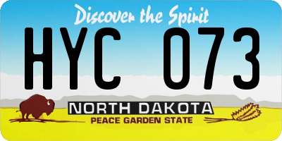 ND license plate HYC073
