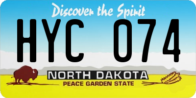 ND license plate HYC074