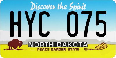 ND license plate HYC075