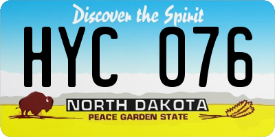 ND license plate HYC076