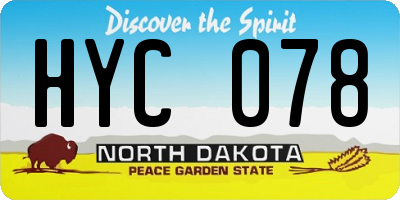 ND license plate HYC078