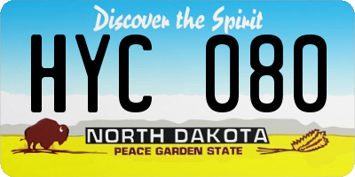 ND license plate HYC080