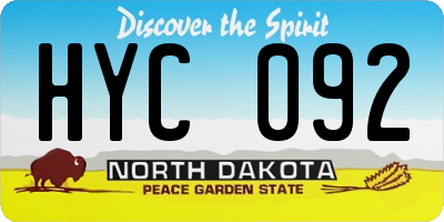 ND license plate HYC092
