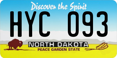 ND license plate HYC093