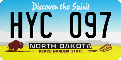 ND license plate HYC097